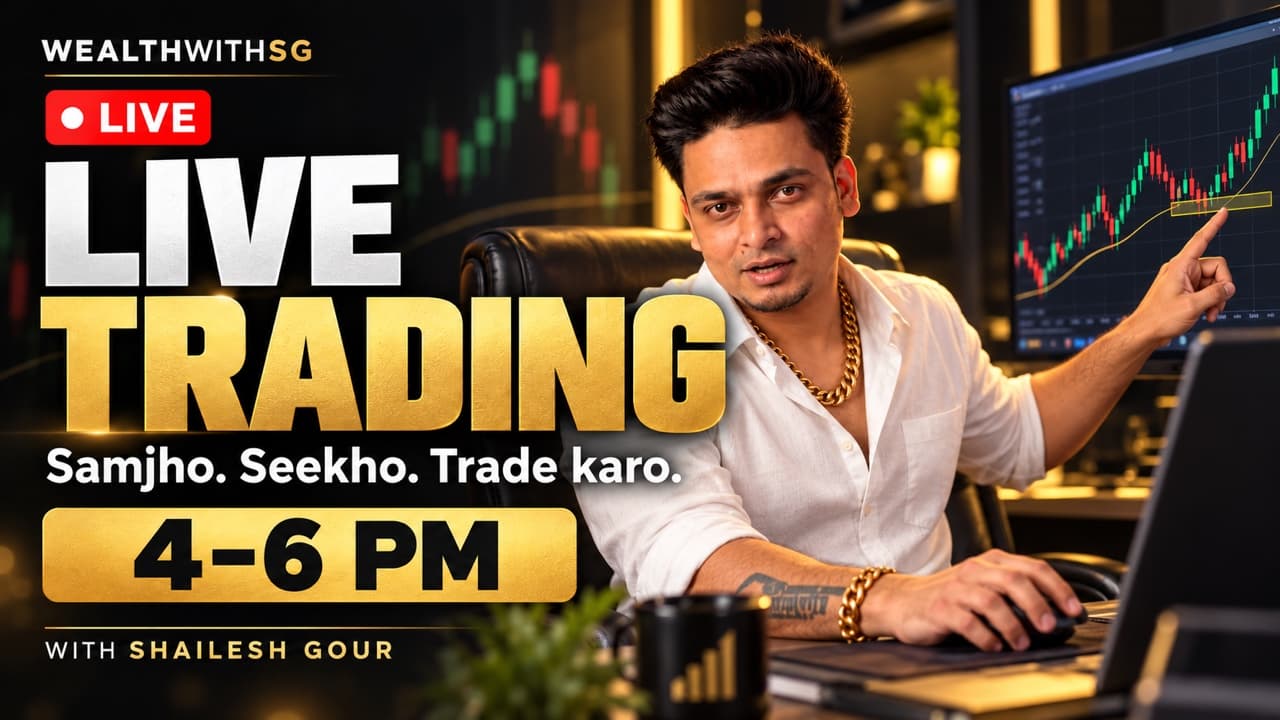 Shailesh explaining a trading chart: live trading, 4–6 PM